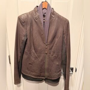 Mackage Women's Gray Leather Zip Jacket